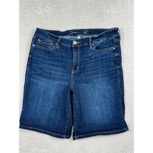 Seven7 Sunset Bermuda‎ Shorts Dark Wash Stretch Comfort Size 16